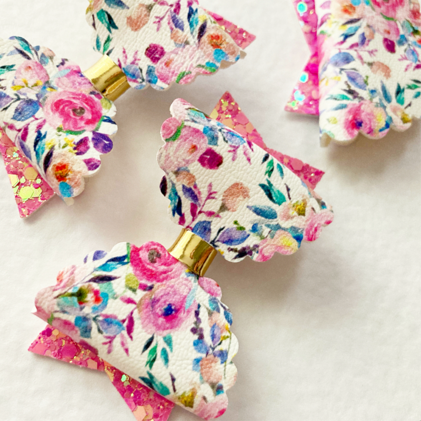 Harlow Floral Pigtail Hair Bows