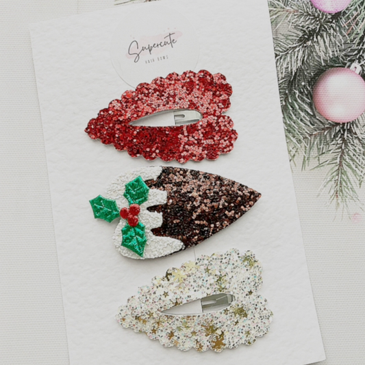 Christmas Heart Snap Clip Set