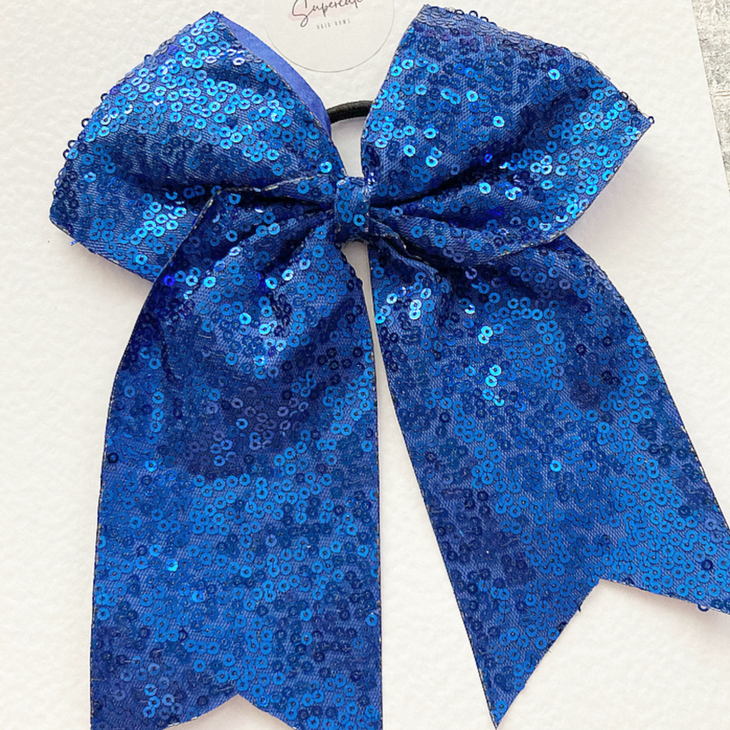 Large Sequin Cheer Bow Hair Bobble/Tie