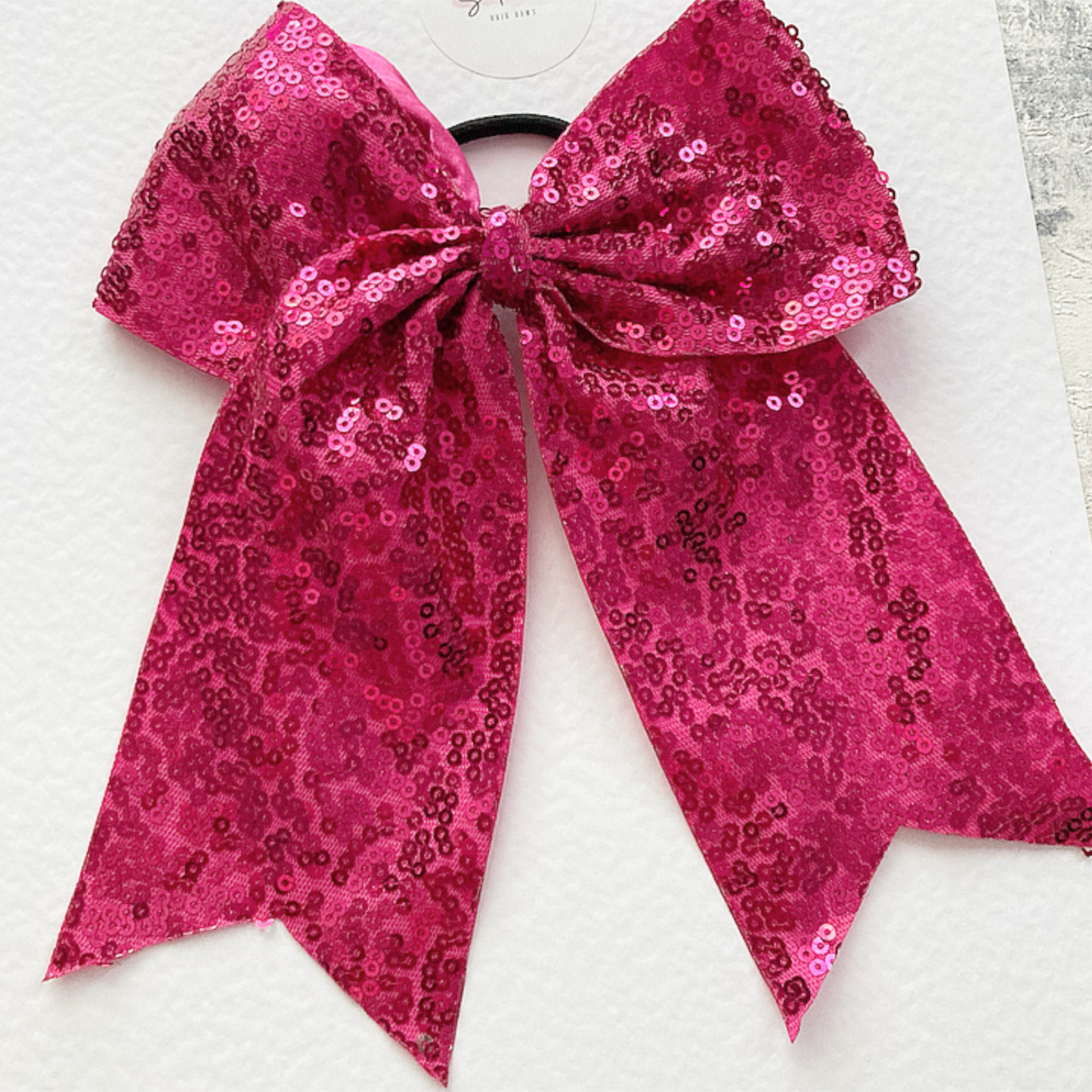 Large Sequin Cheer Bow Hair Bobble/Tie