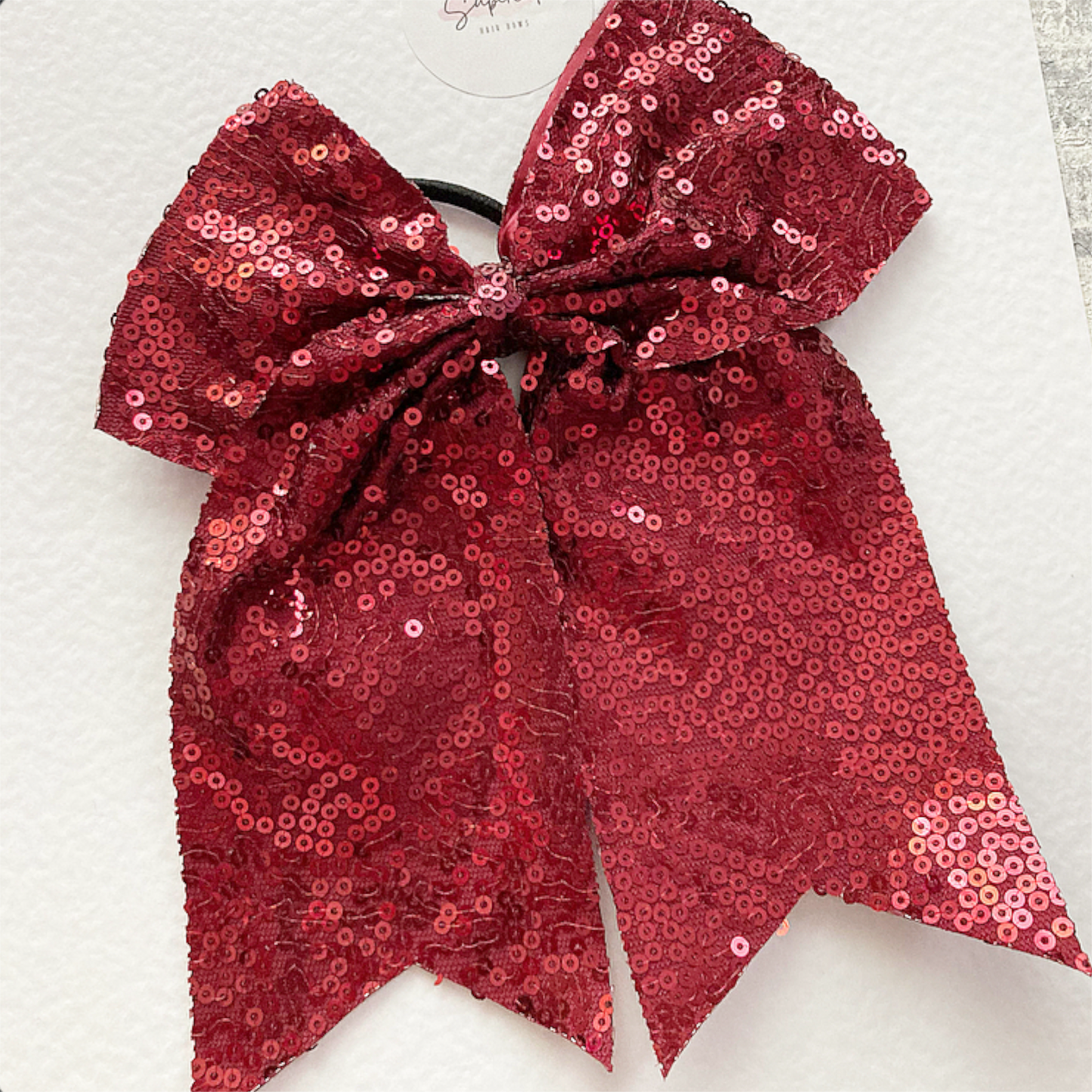 Large Sequin Cheer Bow Hair Bobble/Tie