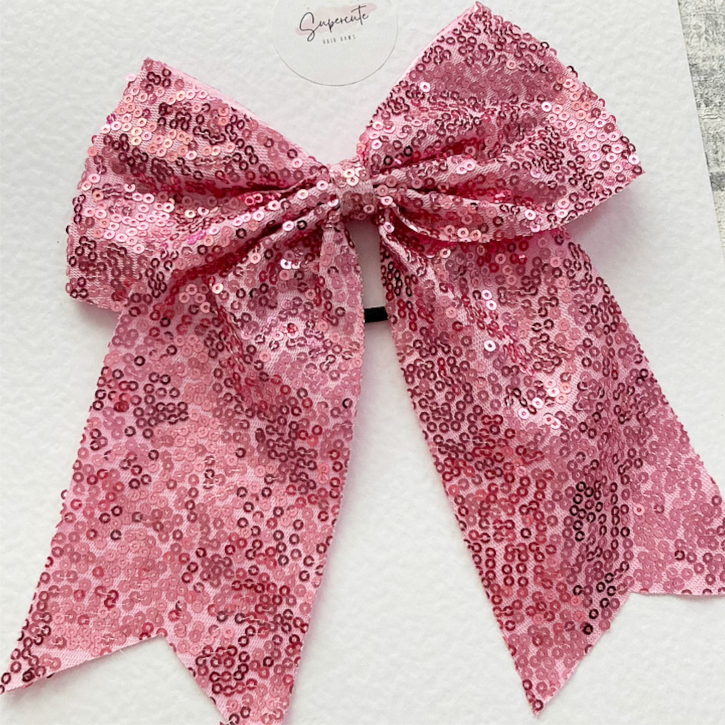 Large Sequin Cheer Bow Hair Bobble/Tie