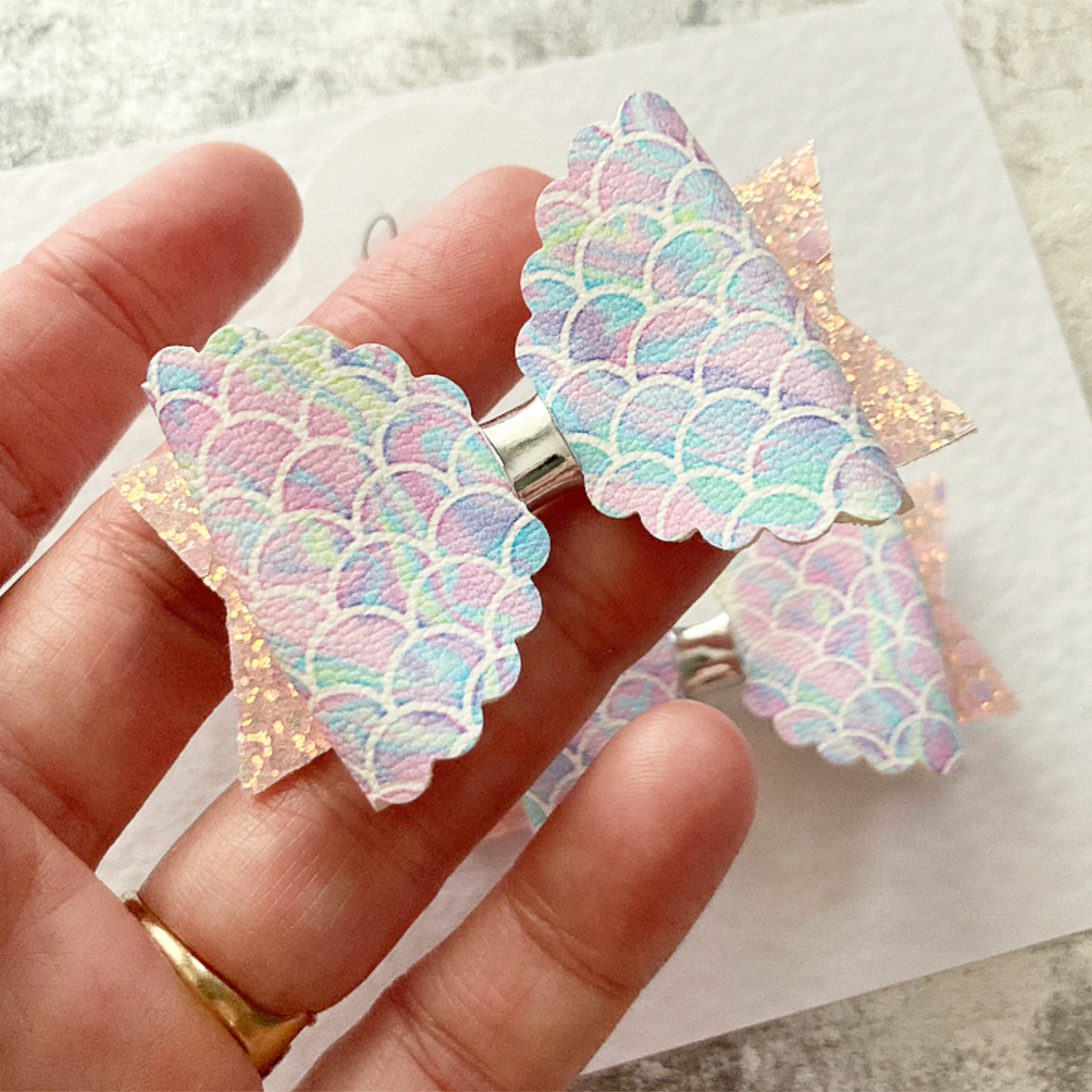 Ombré Mermaid Mini Pigtail Bows