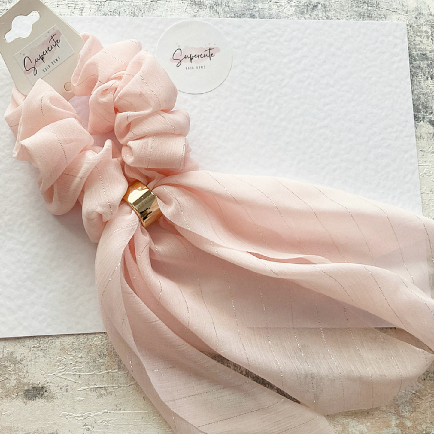 Blush Chiffon Scarf Scrunchie