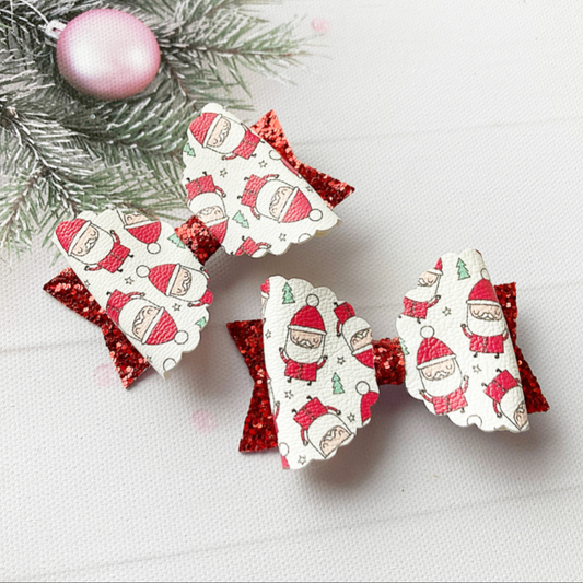 Santa Claus Mini Pigtail Bows