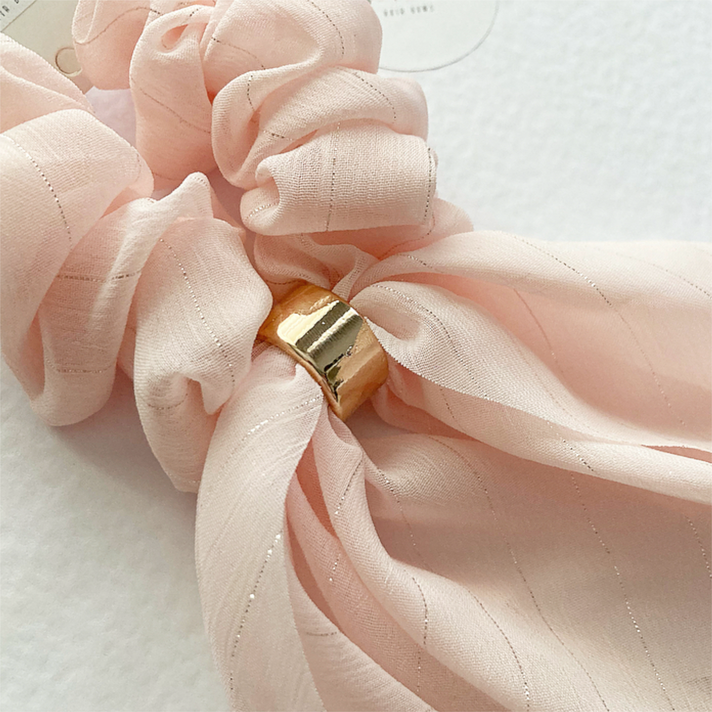 Blush Chiffon Scarf Scrunchie