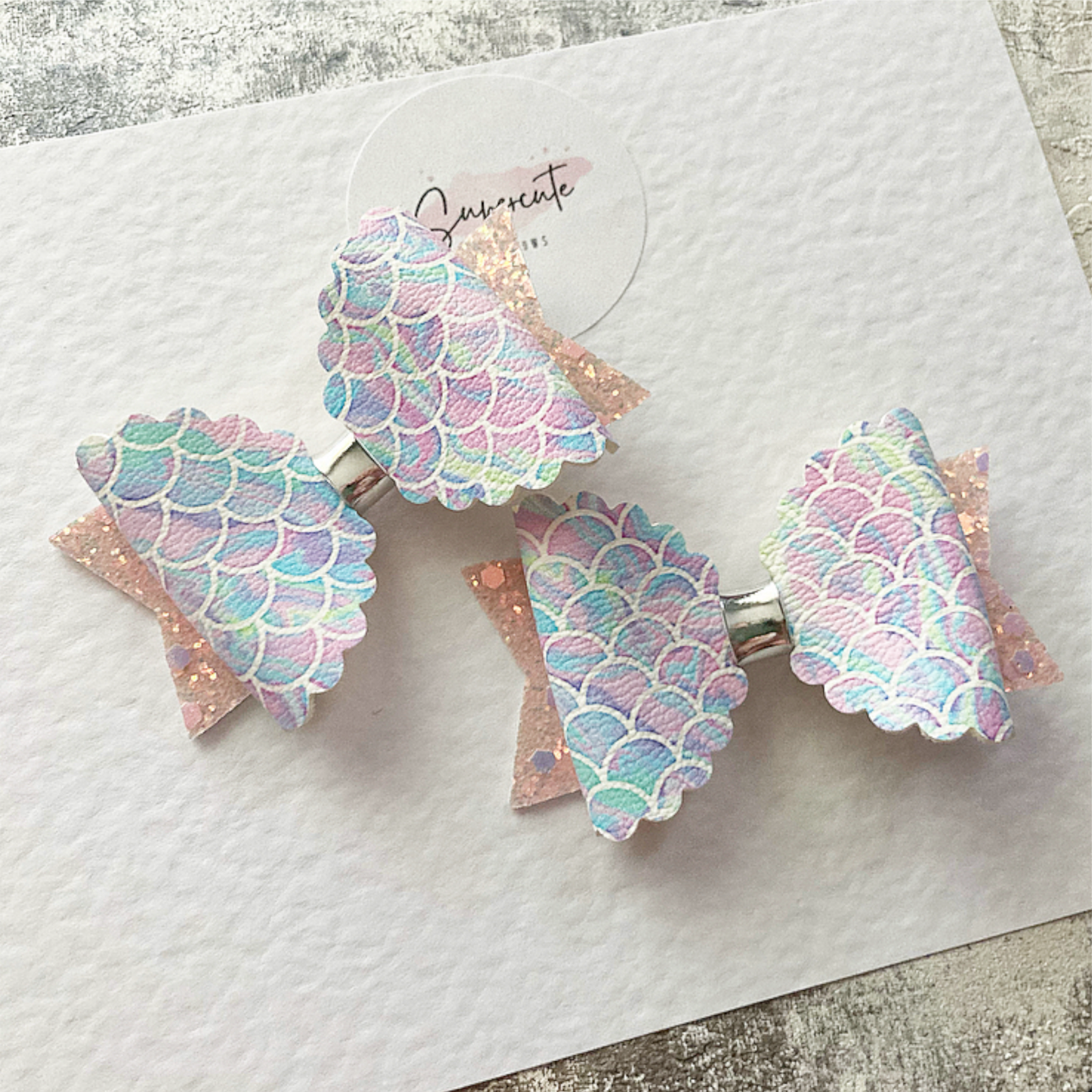 Ombré Mermaid Mini Pigtail Bows