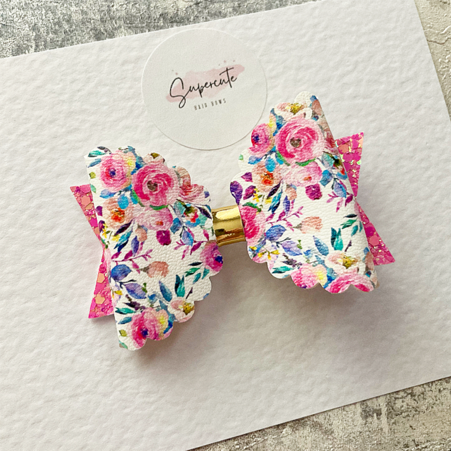 Harlow Pink Floral Classic Hair Clip