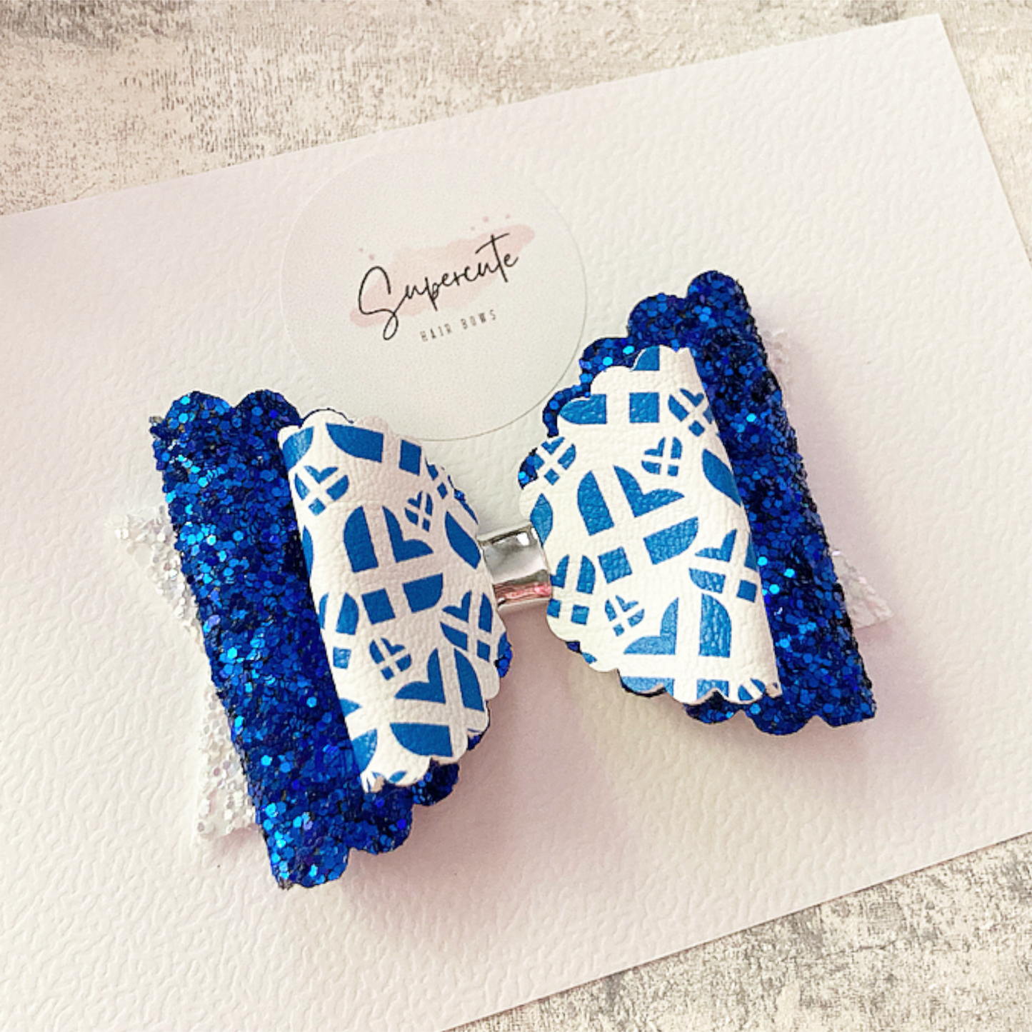 Scotland Euros 3.5” Classic Glitter Hair Bow