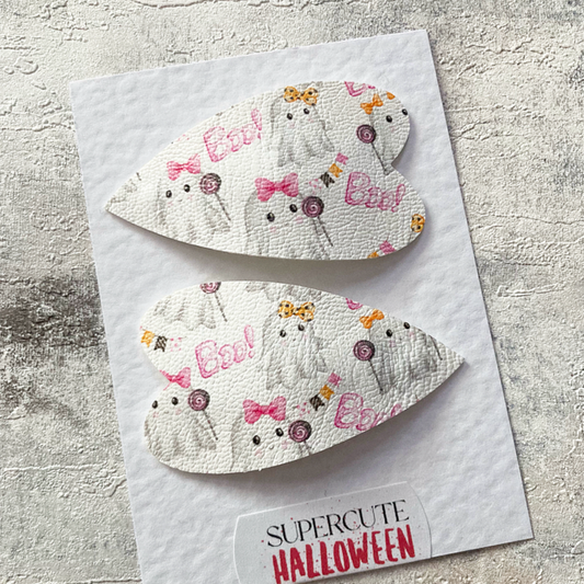 Halloween Boo Heart Snap Clips