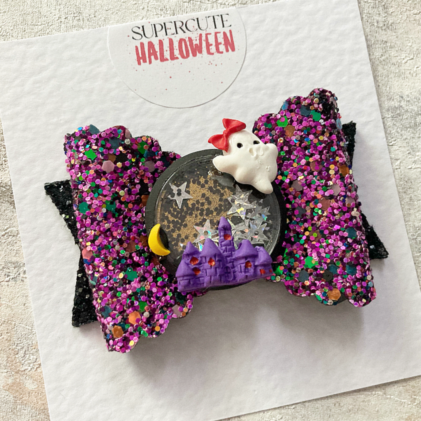 Luxury Ghost House Halloween Bow