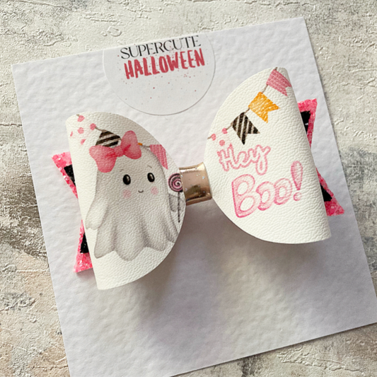 Hey Boo! Halloween Hair Bow