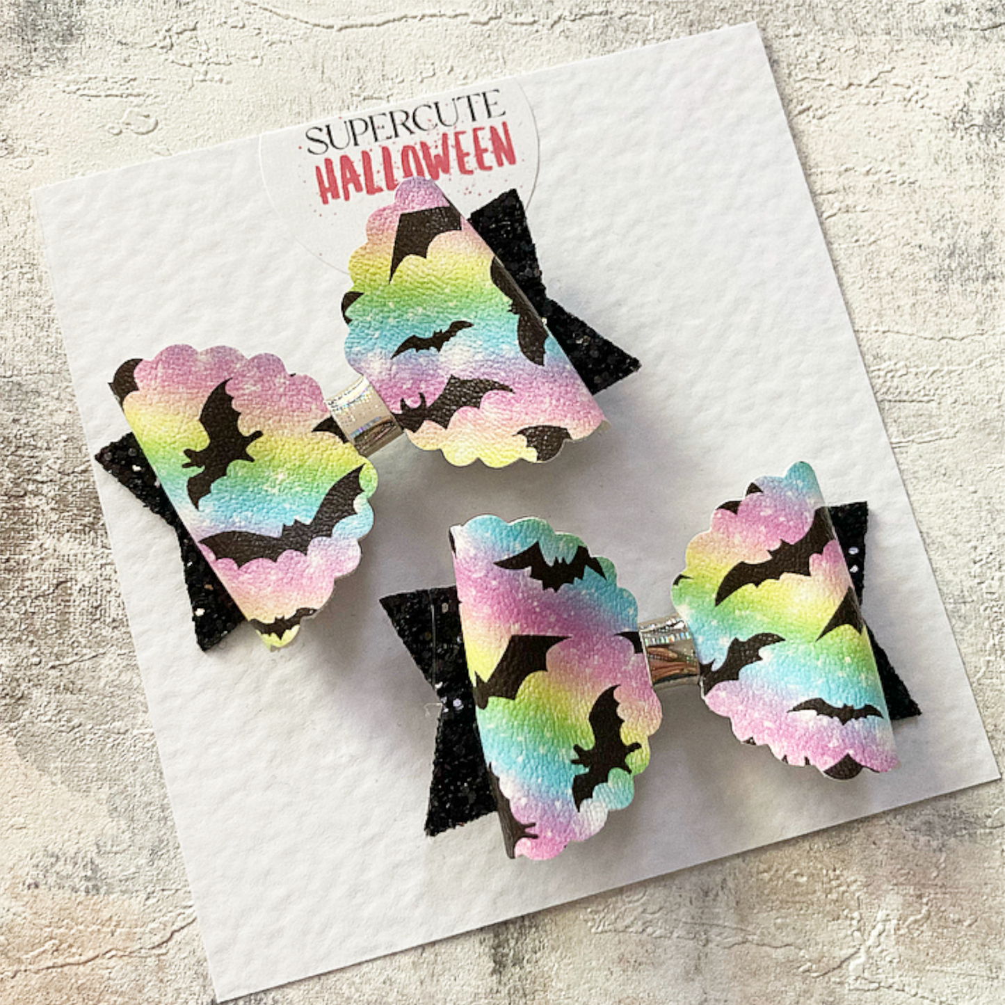 Halloween Bat Mini Pigtail Bows