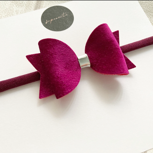 Wine Velvet 2.5” Bow Headband