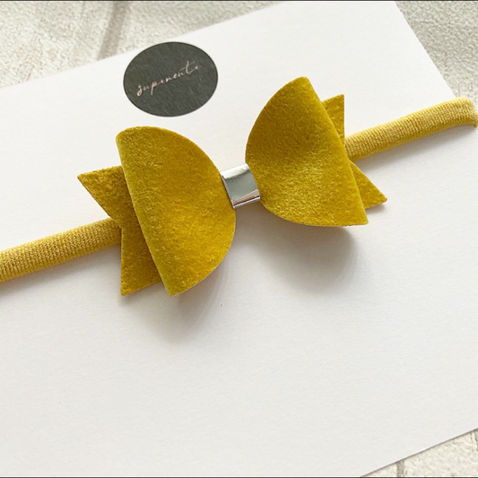 Mustard Velvet 2.5” Bow Headband