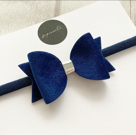 Navy Velvet 2.5” Bow Headband