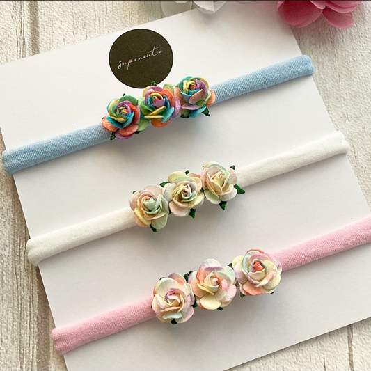 Rainbow Rose Floral Headband